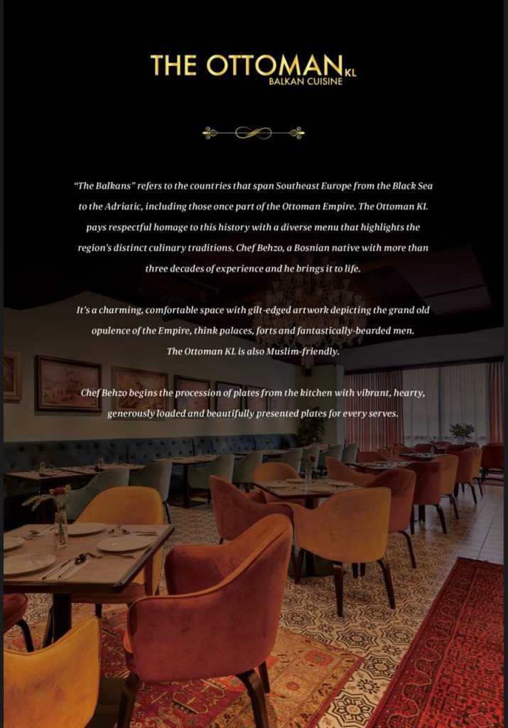 The Ottoman KL Menu